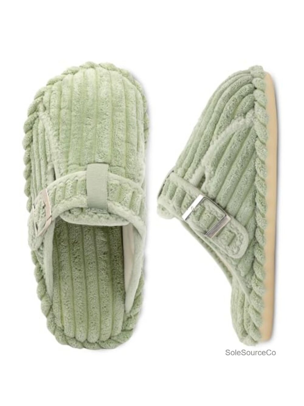 Women's Adjustable Corduroy Slippers with Memory Foam Footbed - Slip On House